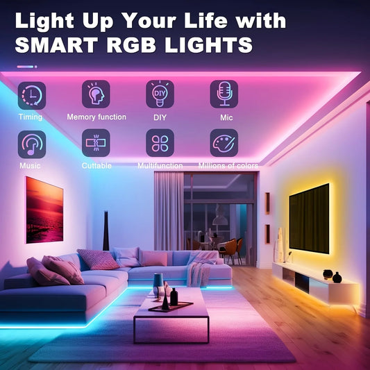 Color Changing Bluetooth App Control Led lamp Diode Tape Ribbon For Room Decor TV BackLight