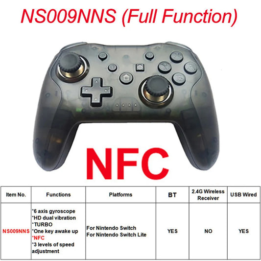 GAMINJA NS009S Wireless Controller BT For Nintendo Switch Pro PC PS3 TV Box Joystick Dual vibration NFC Professional Gamepad