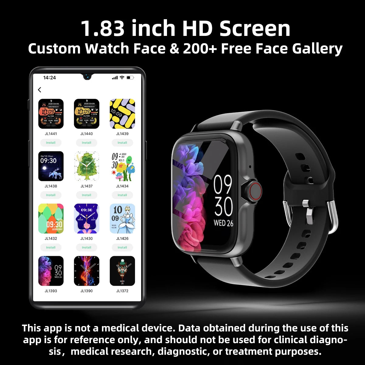 1.83'' Waterproof Smartwatch - Call, Message & Fitness Tracking