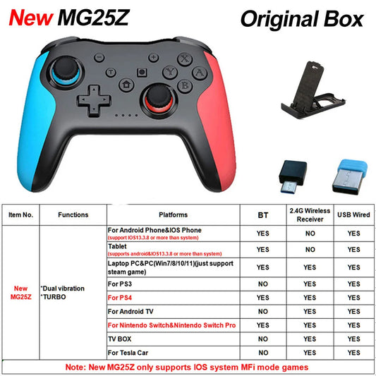 GAMINJA NS009S Wireless Controller BT For Nintendo Switch Pro PC PS3 TV Box Joystick Dual vibration NFC Professional Gamepad