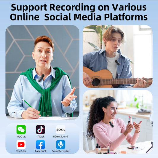 BOYA BY-V Wireless Lavalier Microphone for Live Streaming & Recording