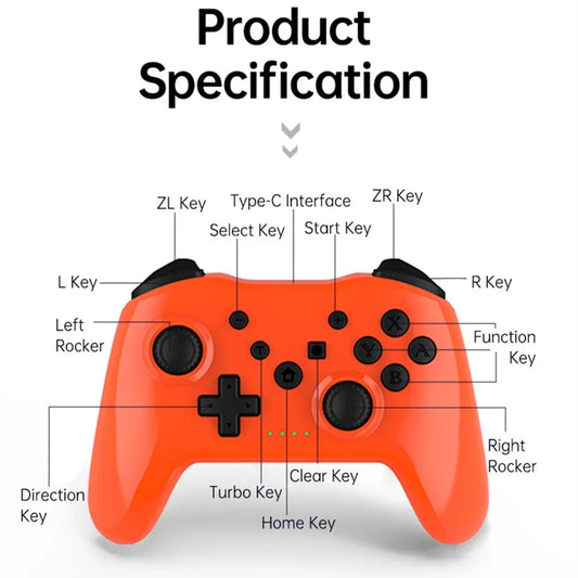 GAMINJA Wireless Controller No Latency Bluetooth Gamepad PC Joystick For Nintendo Switch Game Console PS3 TV Box PC