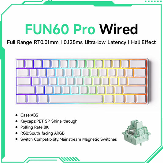 Akko FUN60 PRO 60% Wireless Mechanical Keyboard - 8KHz Rapid Trigger
