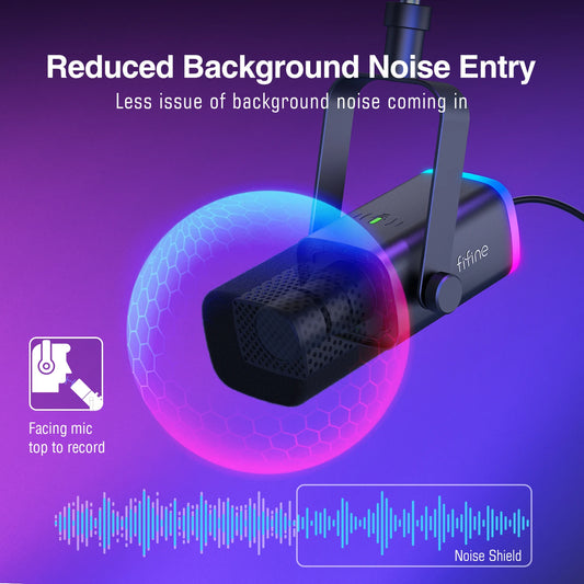 FIFINE AmpliGame AM8T USB/XLR Gaming Microphone Kit with RGB & Arm Stand