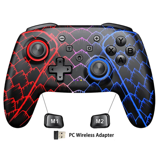 Dinofire Wireless Bluetooth RGB Controller for Nintendo Switch/Switch OLED/Switch Lite/PC/Mobile Gamepad Multi-Function Joystick