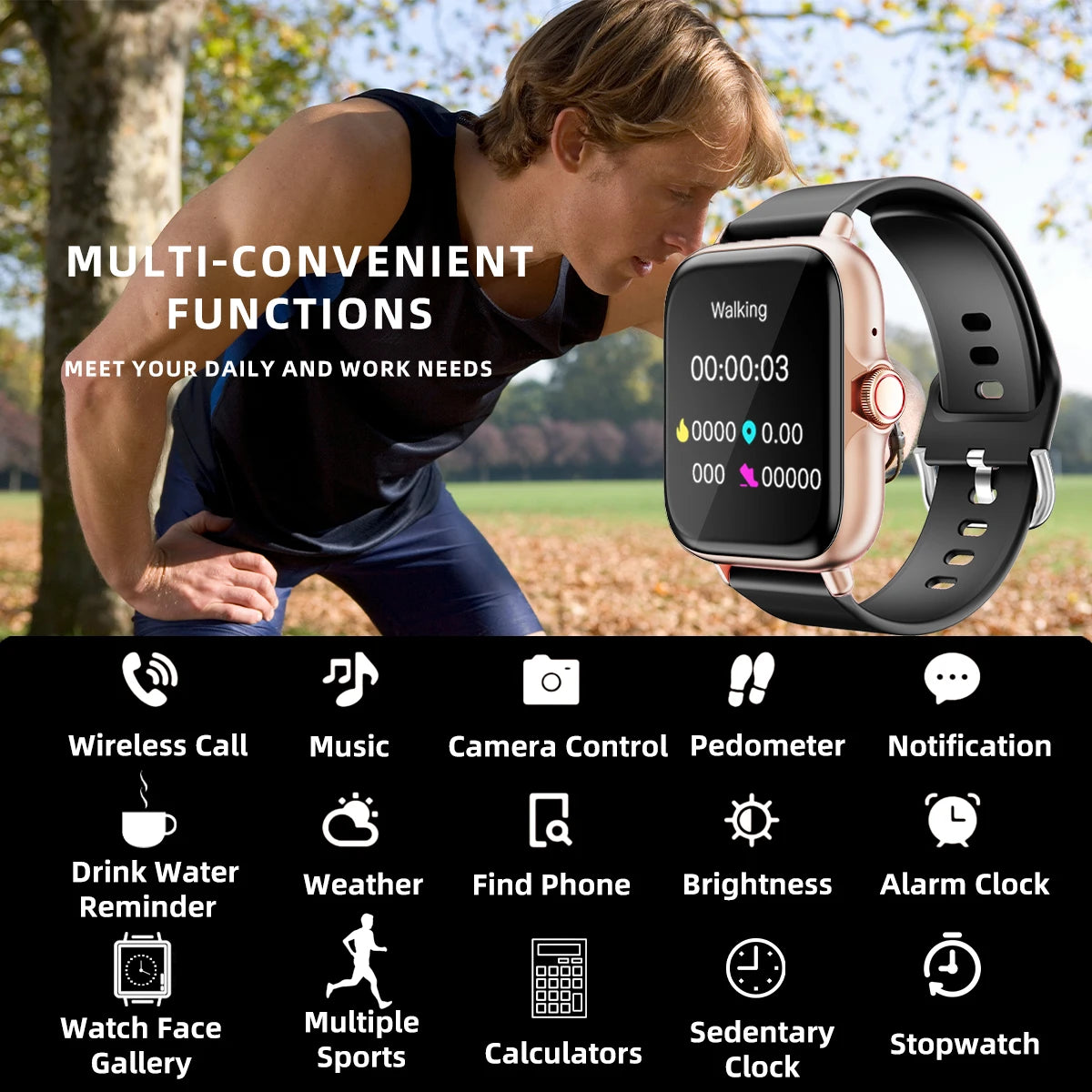 1.83'' Waterproof Smartwatch - Call, Message & Fitness Tracking