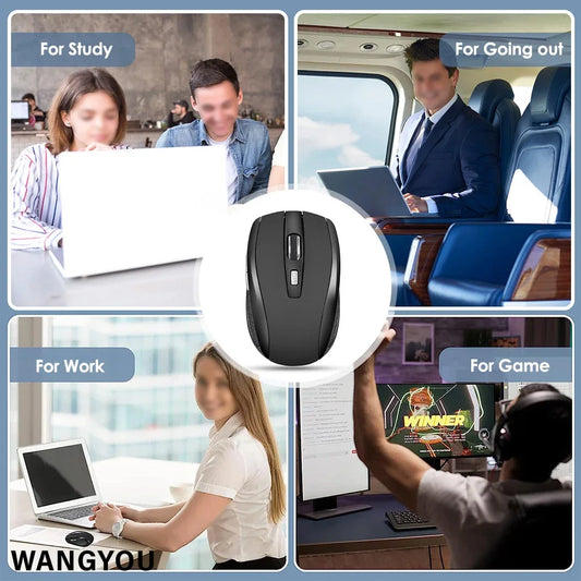 Wireless Mouse 2.4G Portable Mobile Optical Office Mouse Adjustable DPI Levels for Notebook PC Laptop MacBook
