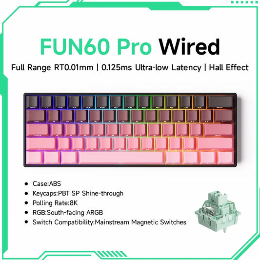 Akko FUN60 PRO 60% Wireless Mechanical Keyboard - 8KHz Rapid Trigger