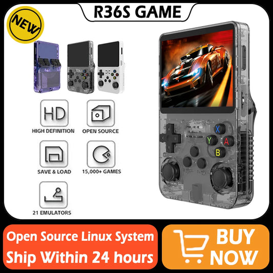 128G Open Source R36S Video Game Console Linux System 3.5 Inch IPS Screen Orange Portable Pocket Video Player 64GG best Games