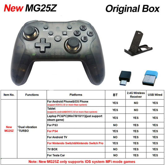 GAMINJA NS009S Wireless Controller BT For Nintendo Switch Pro PC PS3 TV Box Joystick Dual vibration NFC Professional Gamepad