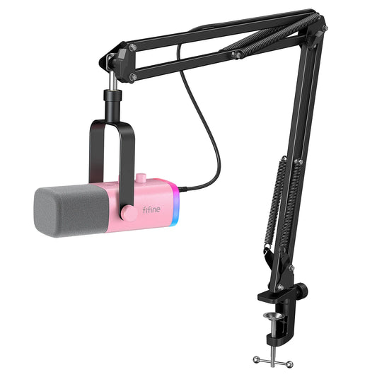 FIFINE AmpliGame AM8T USB/XLR Gaming Microphone Kit with RGB & Arm Stand