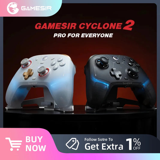 GameSir Cyclone 2 Wireless Bluetooth Gaming Controller With TMR Sticks Joystick Hall Effect For PC/NS/Android/IOS Gamepad