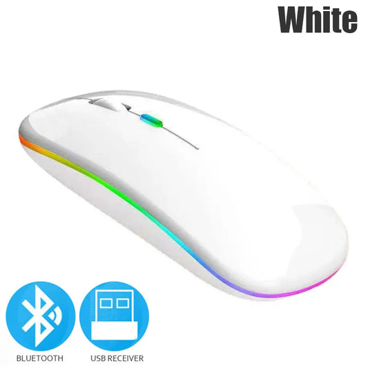 Bluetooth 5.0 Wireless Mouse 1600DPI RGB - Rechargeable for Laptop & PC