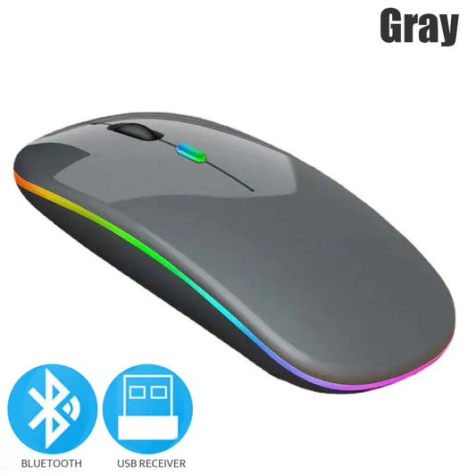 Bluetooth 5.0 Wireless Mouse 1600DPI RGB - Rechargeable for Laptop & PC