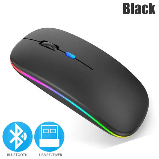 Bluetooth 5.0 Wireless Mouse 1600DPI RGB - Rechargeable for Laptop & PC
