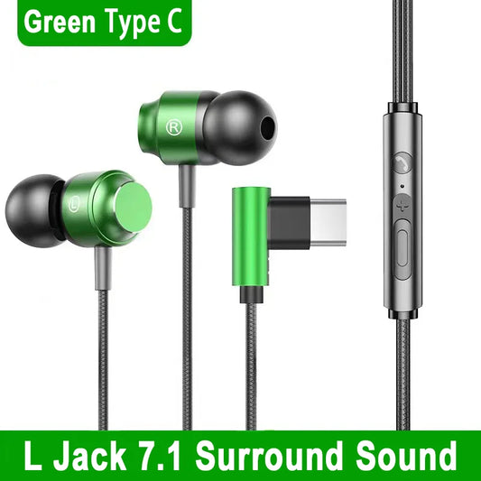 90° Dual Jack Gaming Headset - HiFi Surround Sound for Samsung & iPhone