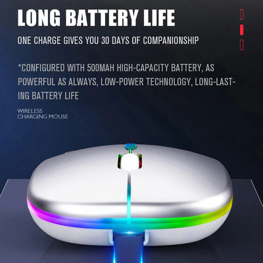 Bluetooth 5.0 Wireless Mouse 1600DPI RGB - Rechargeable for Laptop & PC