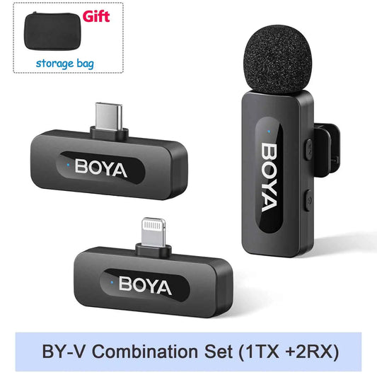 BOYA BY-V Wireless Lavalier Microphone for Live Streaming & Recording